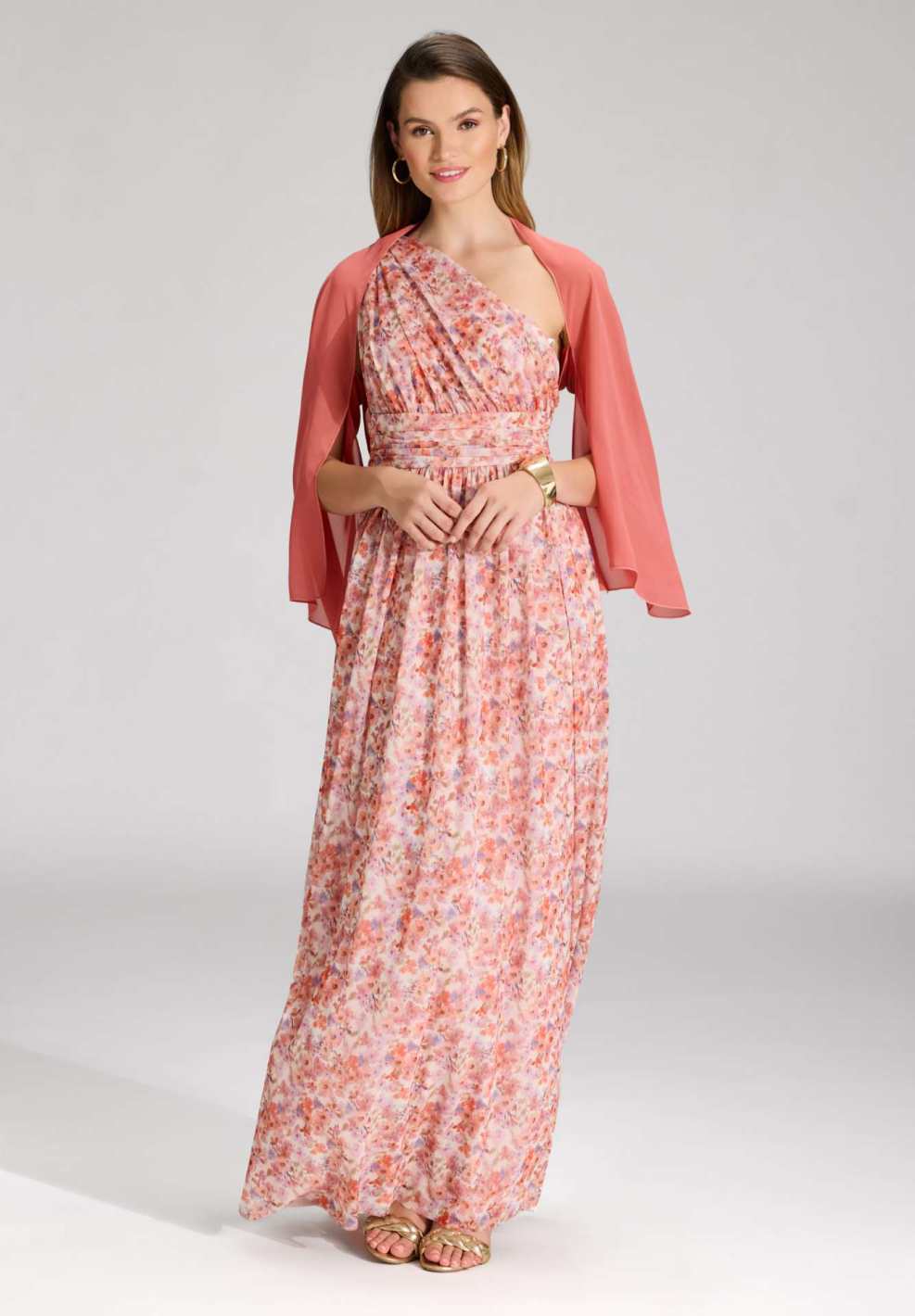 Leichte Chiffon-Stola terracotta