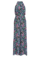 Jumpsuit mit Schluppe aus floral bedrucktem Viscose Material