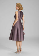 Midi langes Cocktailkleid aus Twill mit Godets