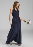 Abendkleid aus Mesh und Spitze mit verschiedenen Bindemöglichkeiten