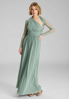 Bolero aus Mesh mit Raffblende pistachio green