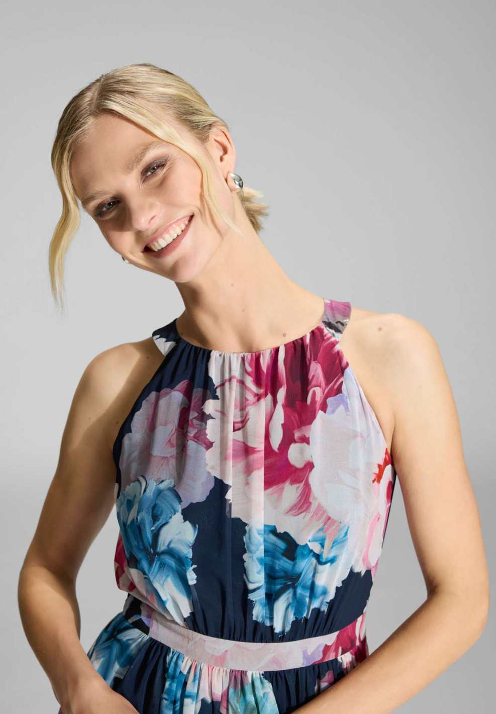 Abendkleid aus bedrucktem Chiffon