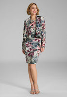 Bedruckter Scuba Blazer mit Wasserfall Kante timeless blue multi