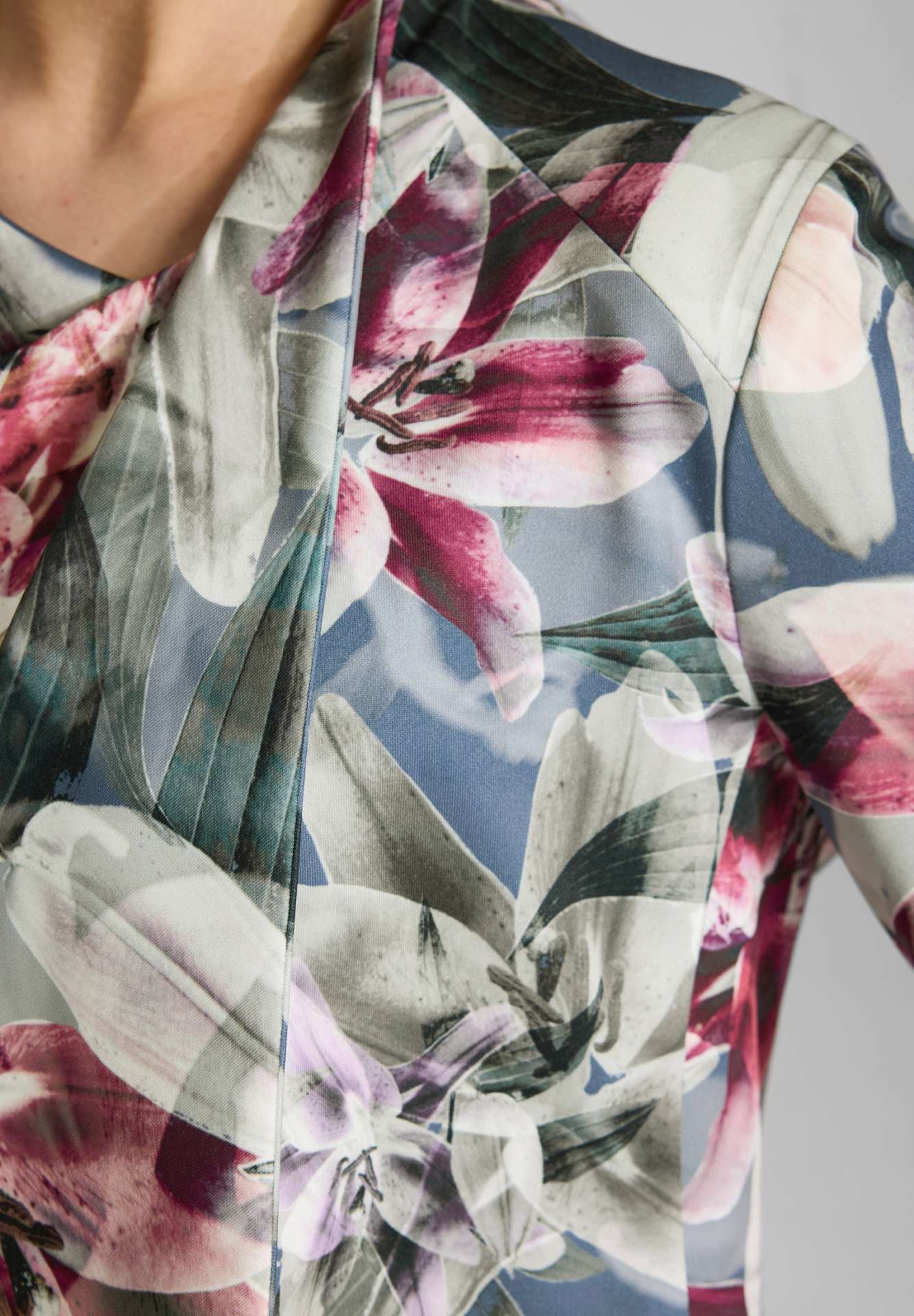 Bedruckter Scuba Blazer mit Wasserfall Kante