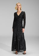 Abendkleid aus elastischem Paillettenstoff black