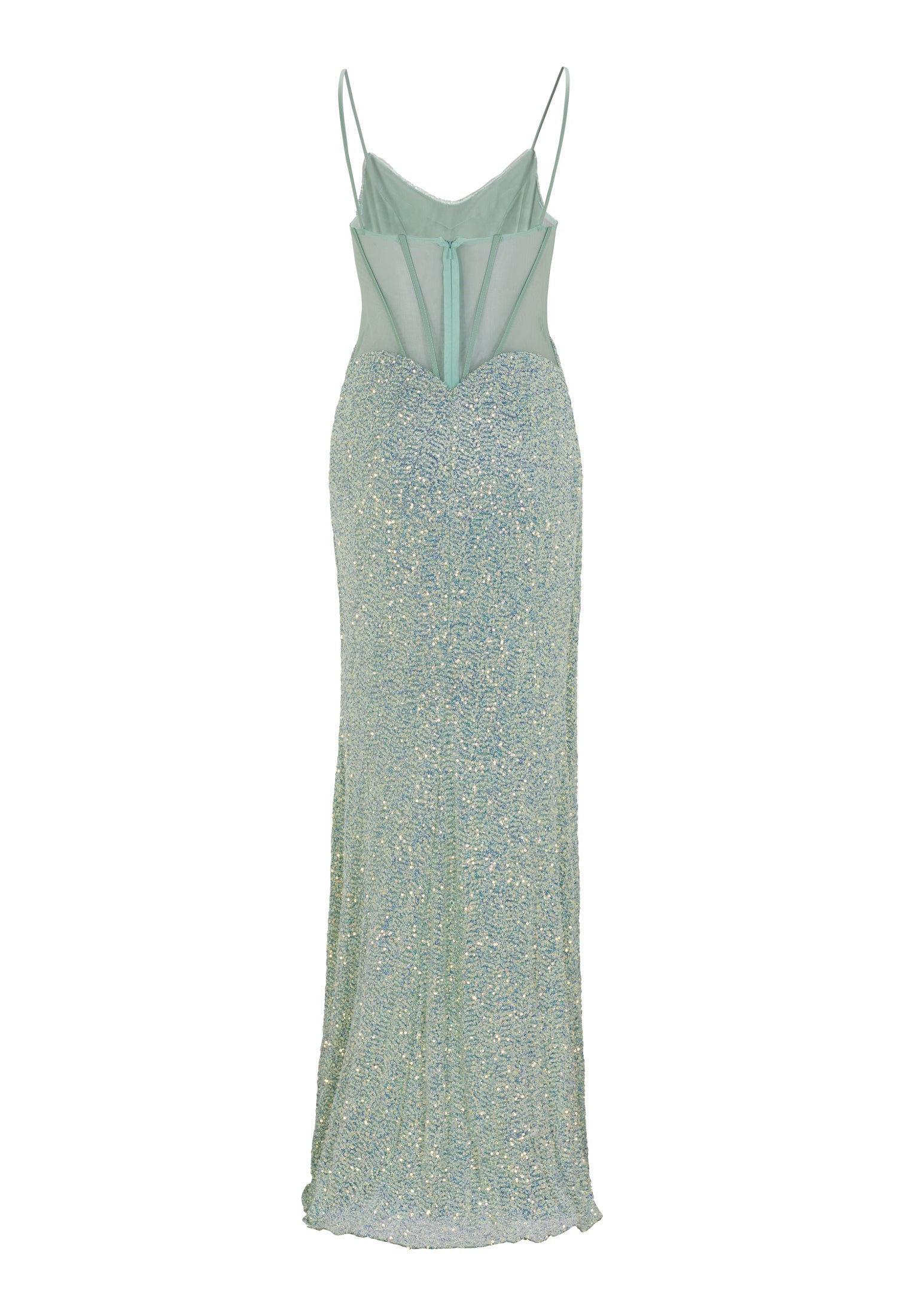 Slipdress mit transparenter Rückenpartie