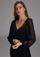 Wickelbolero mit langen Ärmeln