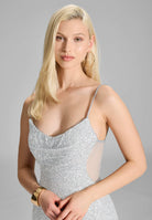 Slipdress mit transparenter Rückenpartie