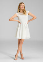 Cocktailkleid mit Spitzenoberteil und Chiffon Rock ivory