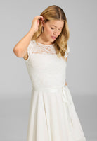 Cocktailkleid mit Spitzenoberteil und Chiffon Rock