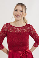 Cocktailkleid aus Paillettenspitze mit Chiffonrock