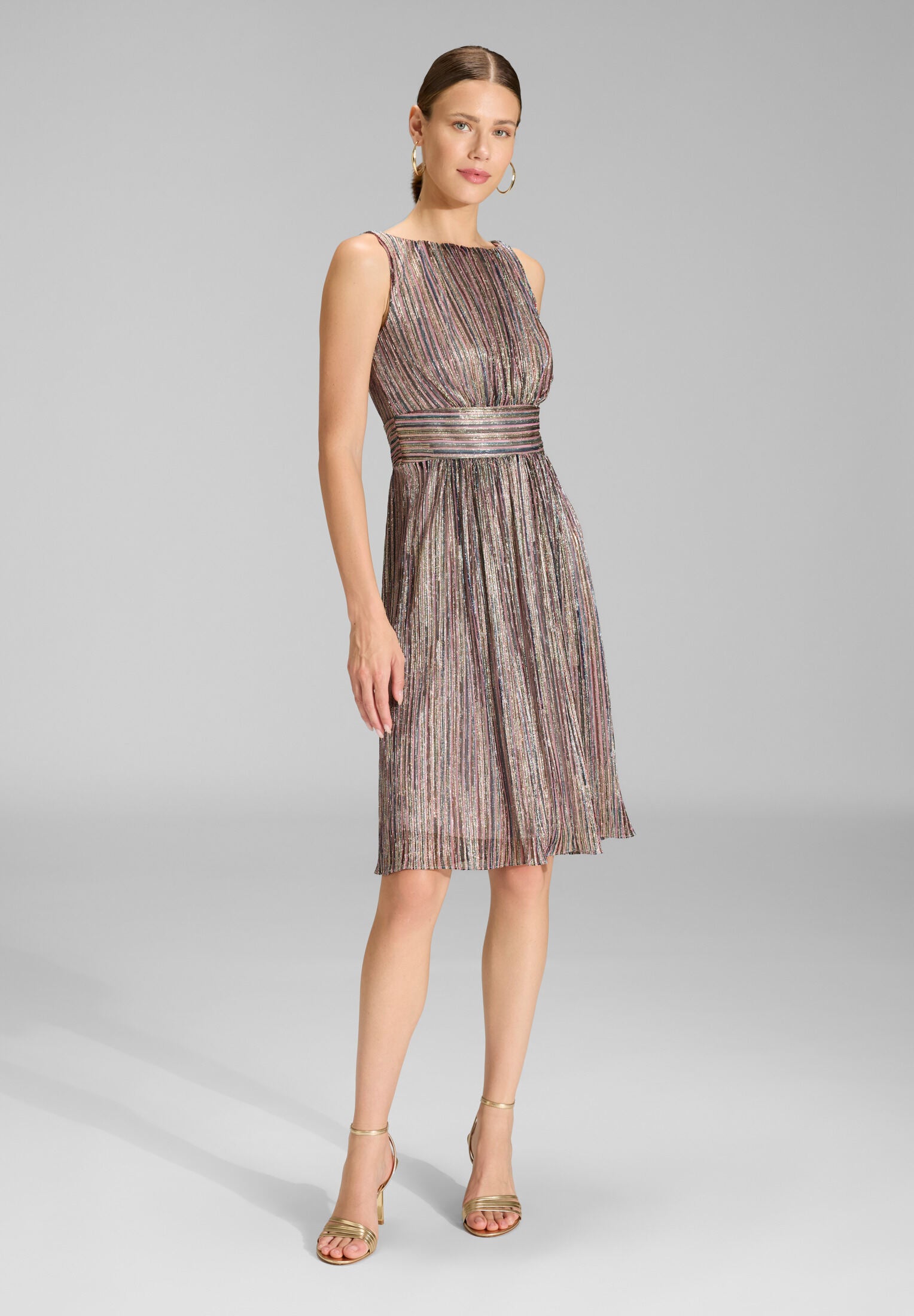 Cocktailkleid aus Plissee lightrose | multi