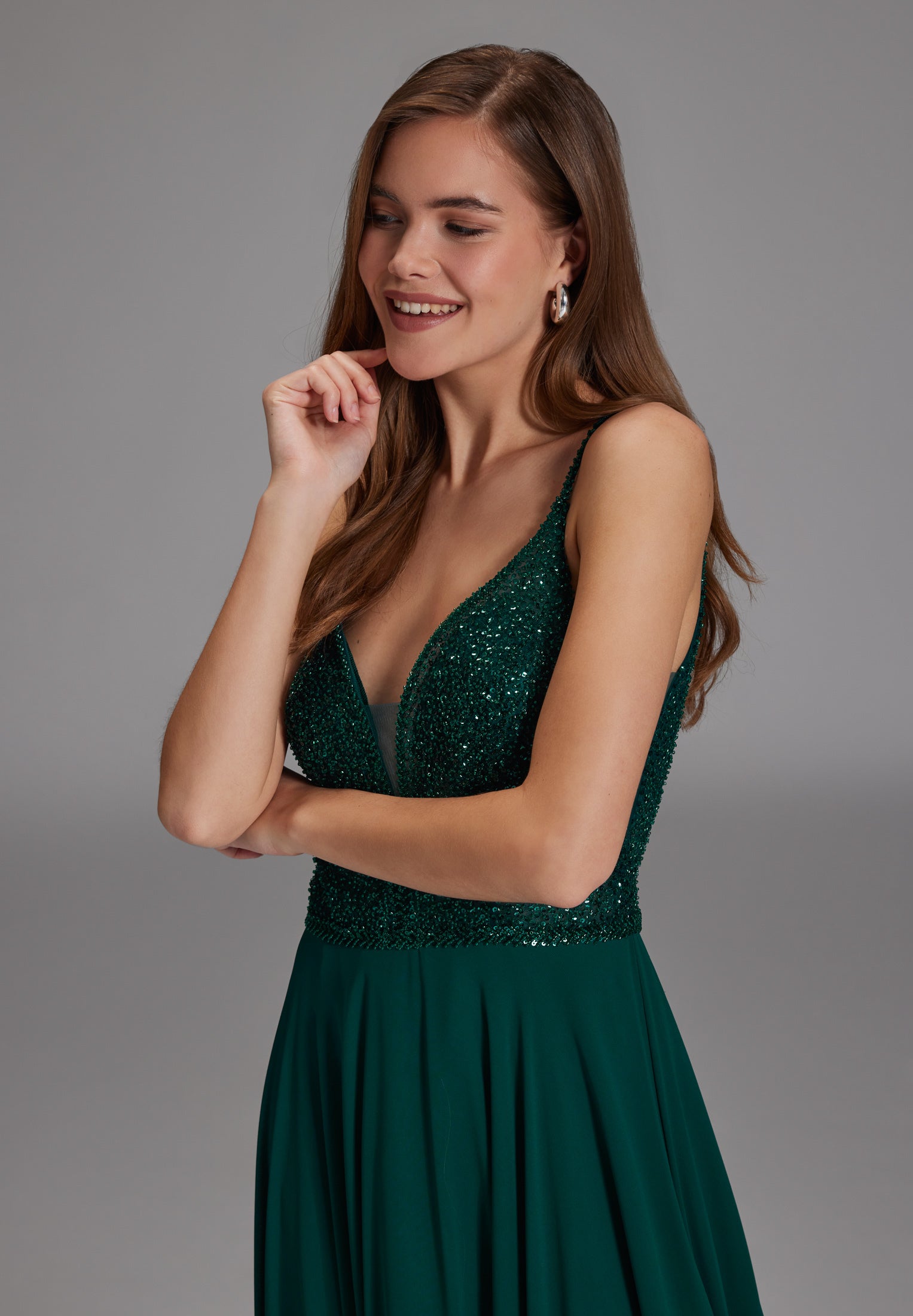 Abendkleid aus Materialmix