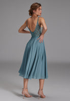 Cocktailkleid aus Materialmix