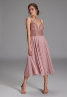 Cocktailkleid aus Materialmix