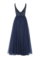 Lange Tüllrobe mit Netzeinsatz