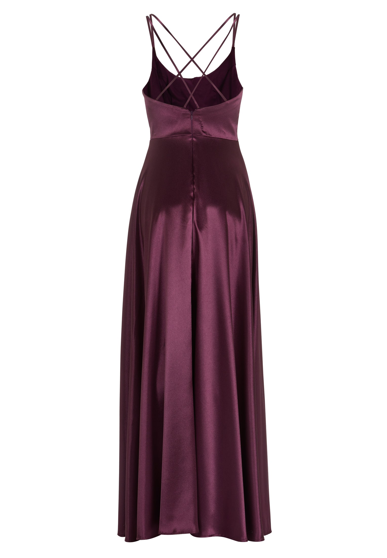 Satin-Abendkleid mit Gehschlitz