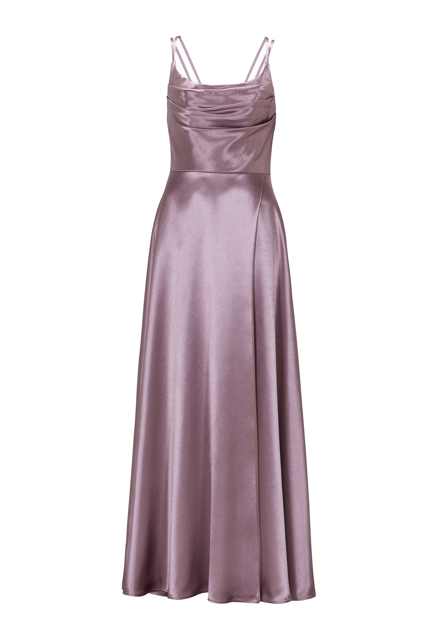 Satin-Abendkleid mit Gehschlitz