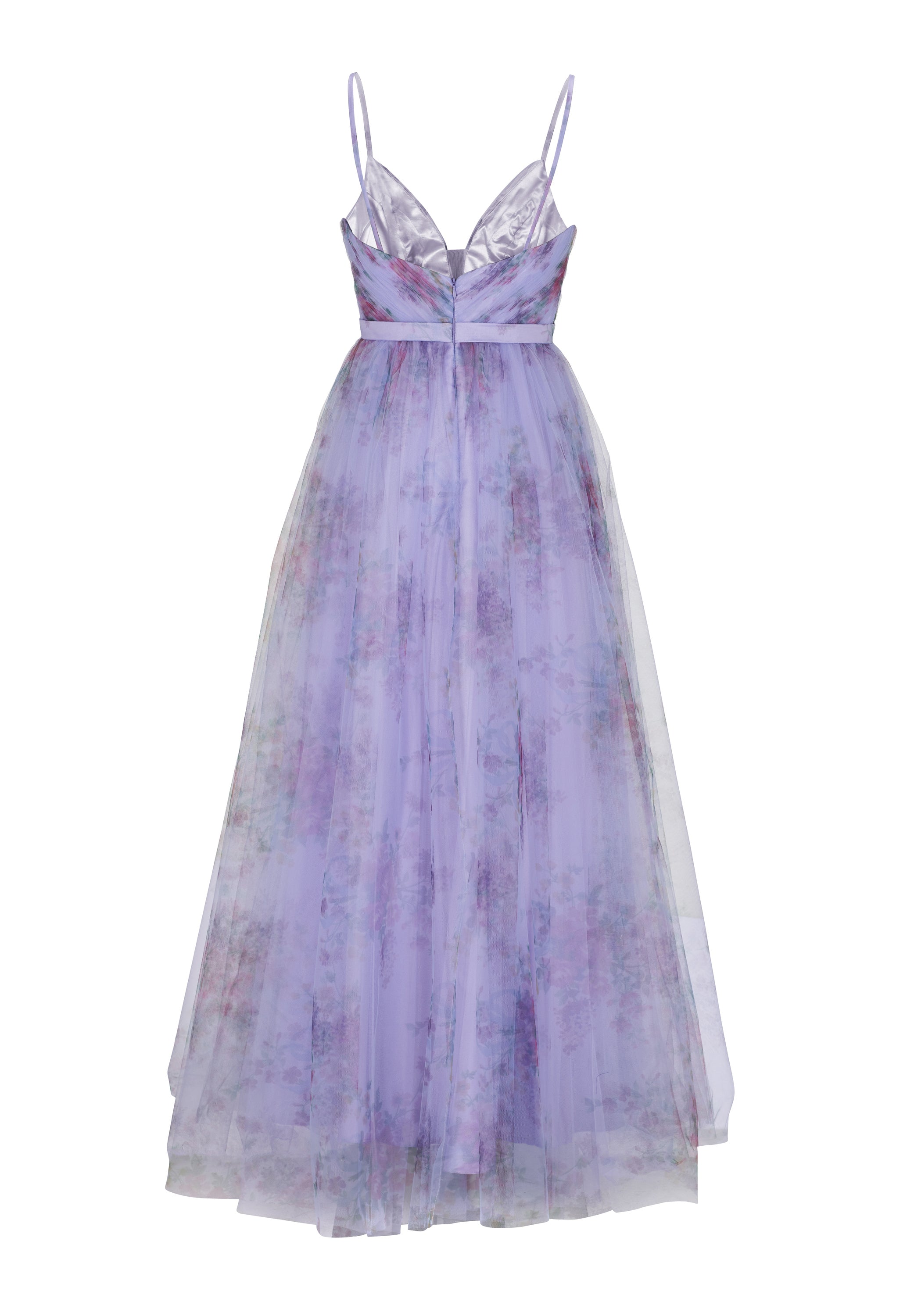 Tüllrobe mit floralem Allover-Print