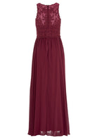 High-closed-Abendkleid mit floraler Spitze