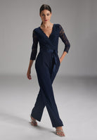 Jumpsuit mit 3/4 Arm aus feiner Spitze
