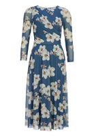 Midilanges Meshkleid mit 3/4-Arm