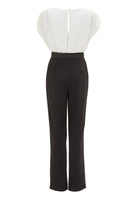 Jumpsuit aus Material-Mix