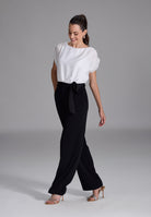 Jumpsuit aus Material-Mix