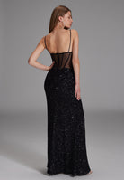 Slipdress mit transparenter Rückenpartie