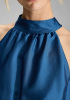 Cocktailkleid aus nachhaltigem Satin mit Volant am Saum