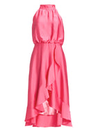 Cocktailkleid aus nachhaltigem Satin mit Volant am Saum