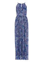 Abendkleid aus bedrucktem Plissee Jersey