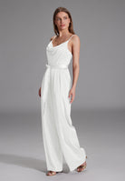 Satin Jumpsuit mit Bindegürtel