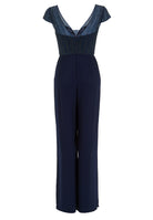 Jumpsuit mit Stickerei und kleinem Ärmelansatz