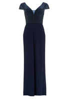 Jumpsuit mit Stickerei und kleinem Ärmelansatz