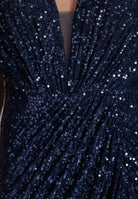 Neckholder Paillettenkleid mit Beinschlitz