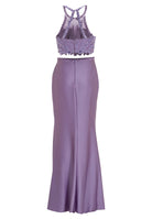 Two-piece Kleid mit langen Satinrock