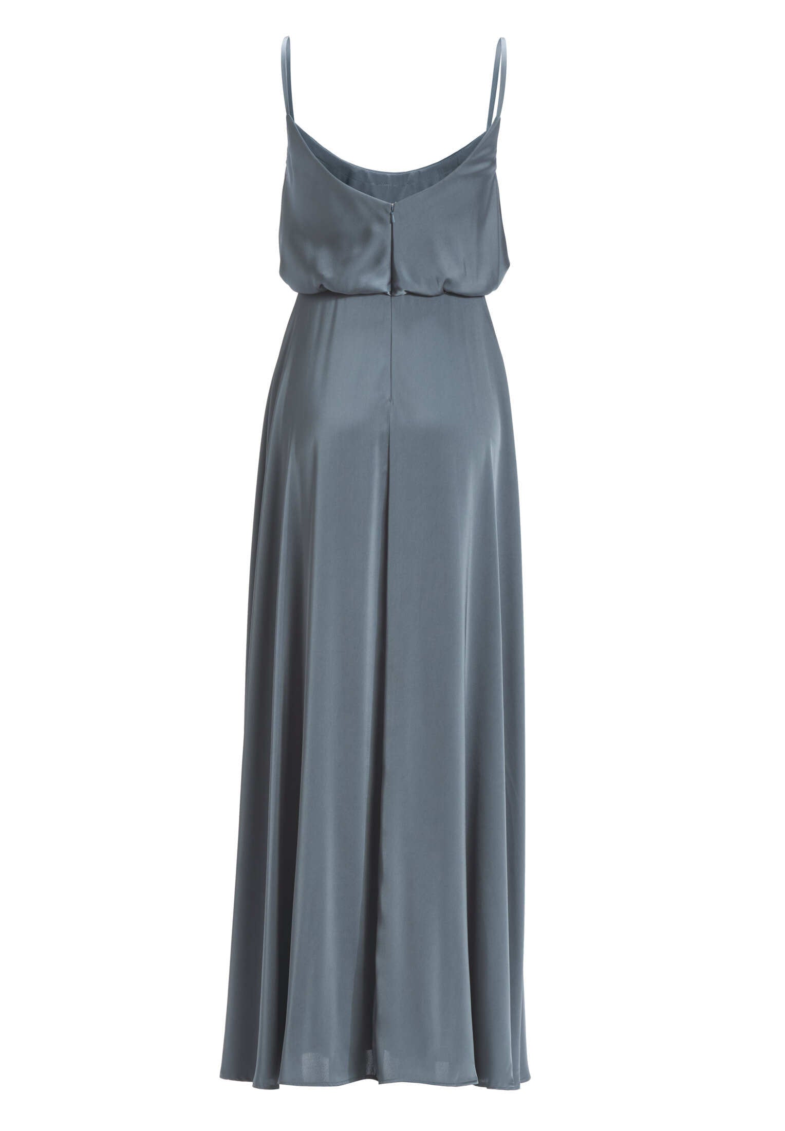 Abendkleid aus Satin mit angedeutetem Wasserfallausschnitt