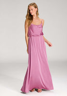 Abendkleid aus Satin mit angedeutetem Wasserfallausschnitt rosy pink