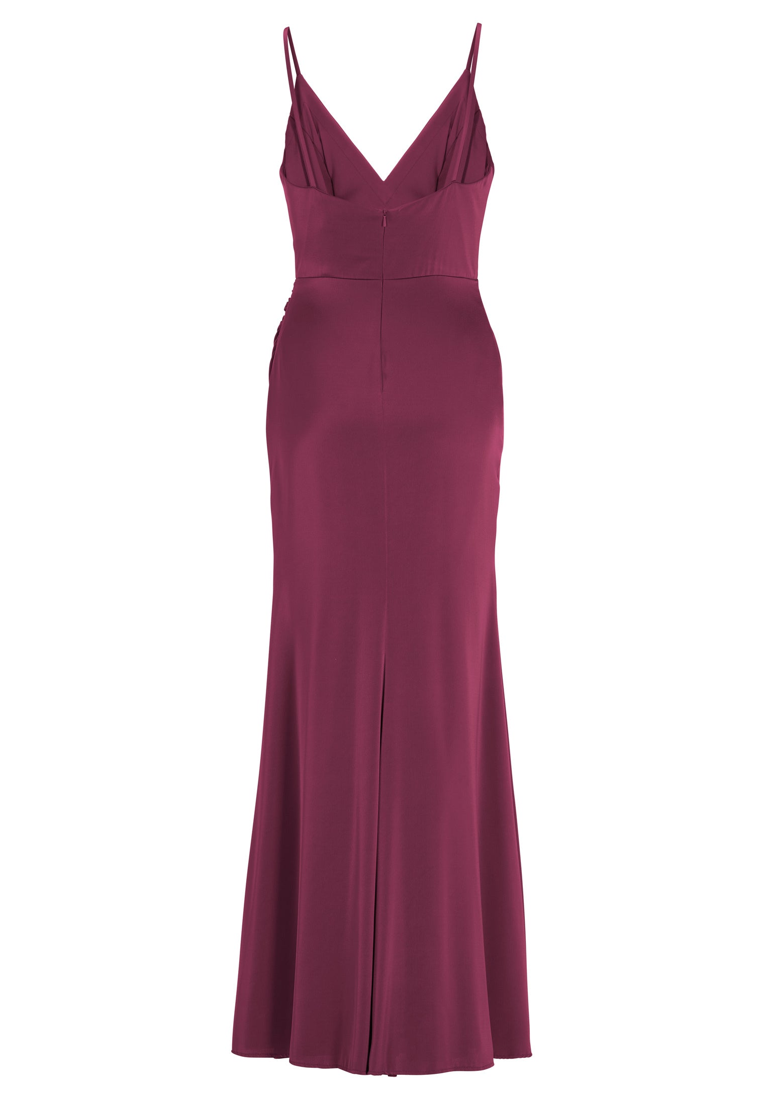 Figurbetontes Satinkleid mit Raffungen