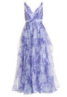 Organza Printkleid mit Volants