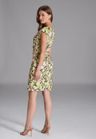 Etui Kleid aus Scuba mit Animal Print