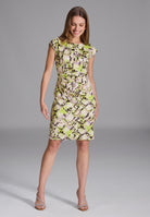 Etui Kleid aus Scuba mit Animal Print apple green | black