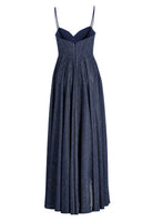 Schimmerndes Abendkleid mit Drapierung