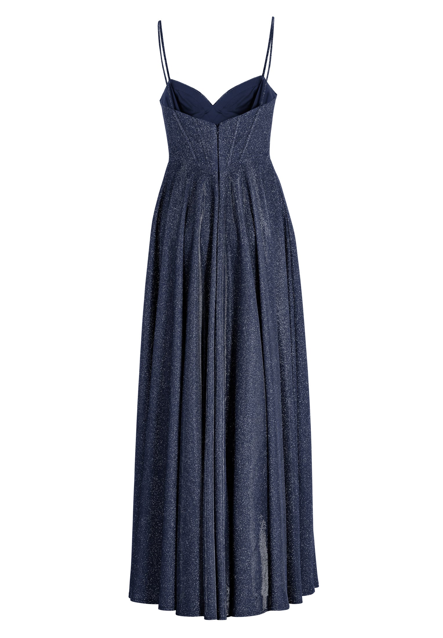 Schimmerndes Abendkleid mit Drapierung