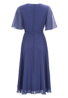 Chiffon Kleid in Wickel Optik mit Vokuhila Saum