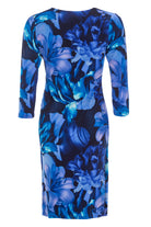 Wickelkleid aus floral bedrucktem Jersey