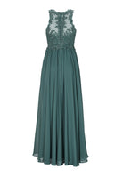 Hochgeschlossenes Kleid mit Spitzenstickerei