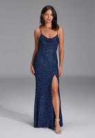 Slipdress mit transparenter Rückenpartie