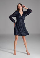 Kurzes Cocktailkleid aus Plissee Jersey